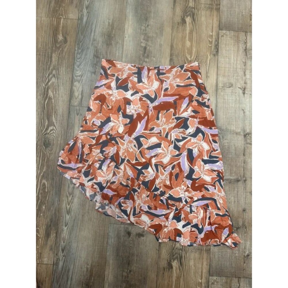 Asymmetrical, abstract, print skirt